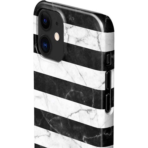 Black and White Striped Marble iPhone 12 Mini Lite Case