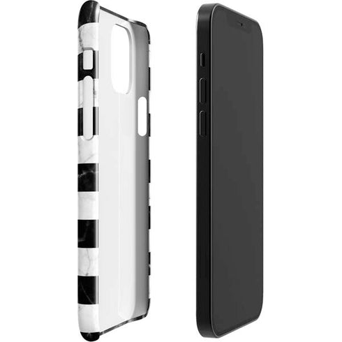 Black and White Striped Marble iPhone 12 Mini Lite Case