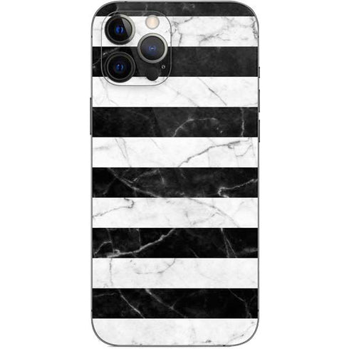 Black and White Striped Marble iPhone 12 Pro Max Skin