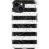Black and White Striped Marble iPhone 15 Plus Impact Case