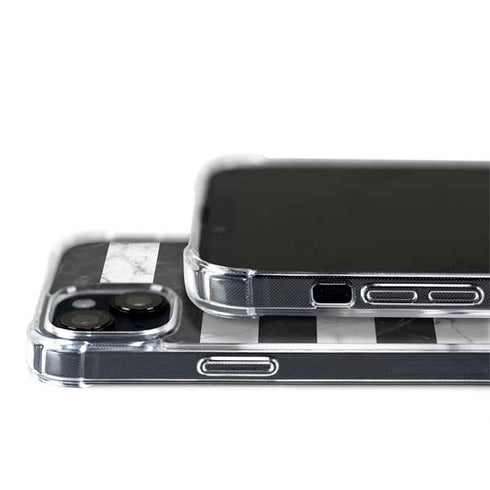 Black and White Striped Marble iPhone 14 Plus MagSafe Case