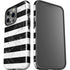 Black and White Striped Marble iPhone 15 Pro Impact Case