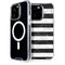 Black and White Striped Marble iPhone 15 Pro MagSafe Case
