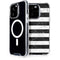 Black and White Striped Marble iPhone 14 Pro MagSafe Case