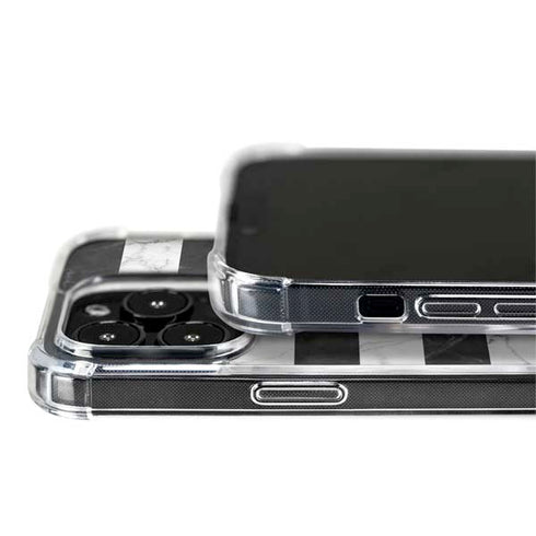 Black and White Striped Marble iPhone 14 Pro MagSafe Case