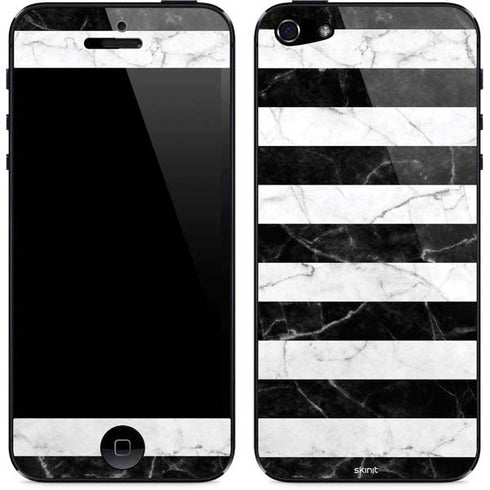 Black and White Striped Marble iPhone 5/5s/5SE Skin