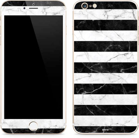 Black and White Striped Marble iPhone 6/6s Plus Skin