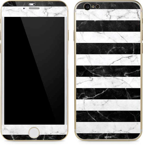 Black and White Striped Marble iPhone 6/6s Skin