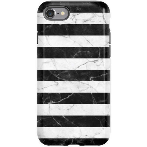 Black and White Striped Marble iPhone SE (2nd & 3rd Gen) Pro Case