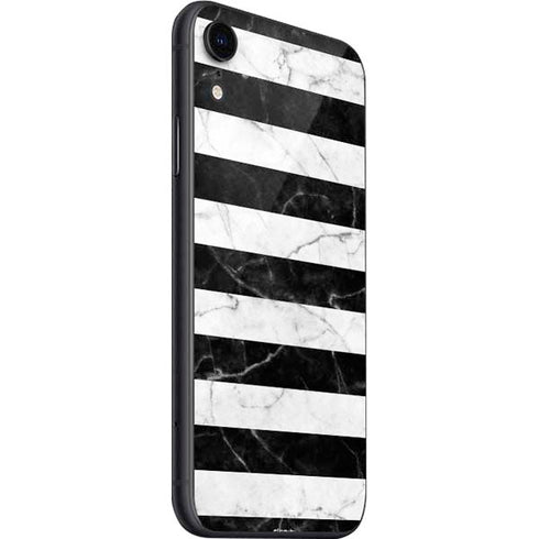 Black and White Striped Marble iPhone SE (2nd & 3rd Gen) Skin