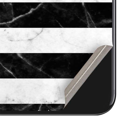 Black and White Striped Marble iPhone SE (2nd & 3rd Gen) Skin