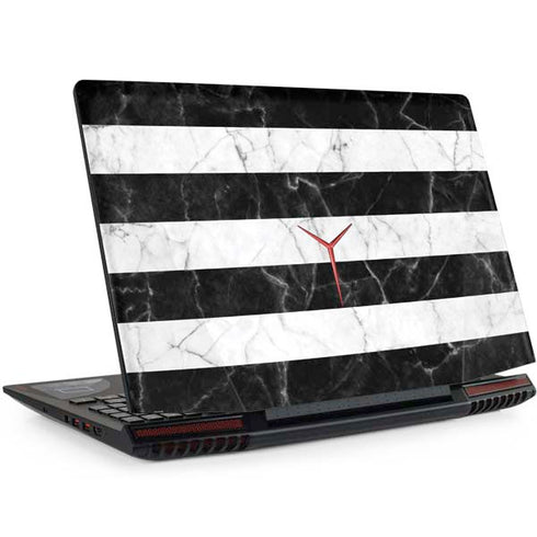 Black and White Striped Marble Legion Y720 Skin