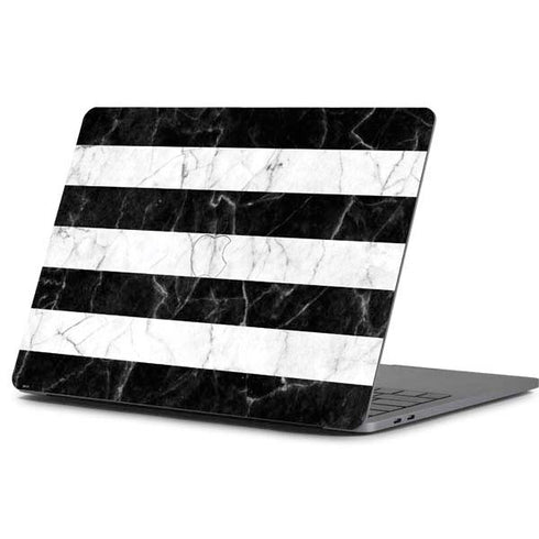 Black and White Striped Marble Apple MacBook Pro 13-inch Skin