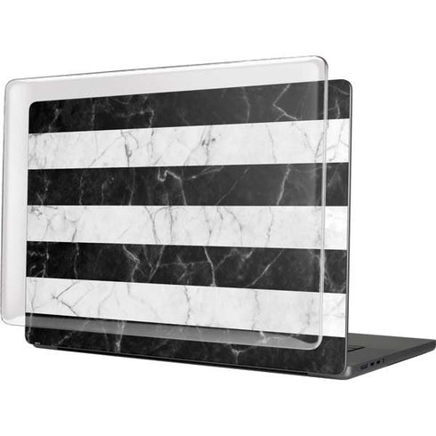Black and White Striped Marble MacBook Pro 16in (2021-25) Case plus Skin
