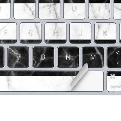 Black and White Striped Marble Magic Keyboard Skin