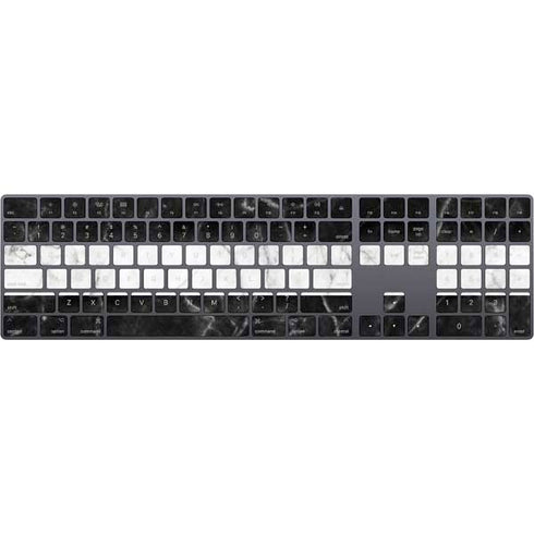 Black and White Striped Marble Magic Keyboard with Numeric Keypad Skin