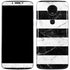 Black and White Striped Marble Moto E5 Plus Skin