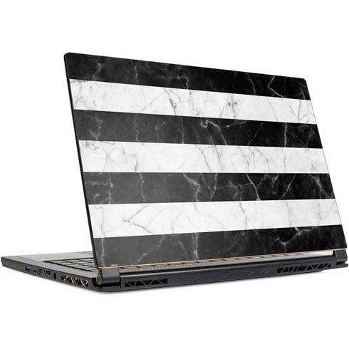 Black and White Striped Marble MSI GS65 Stealth Laptop Skin