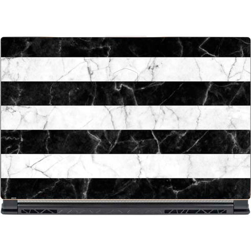 Black and White Striped Marble MSI GS65 Stealth Laptop Skin