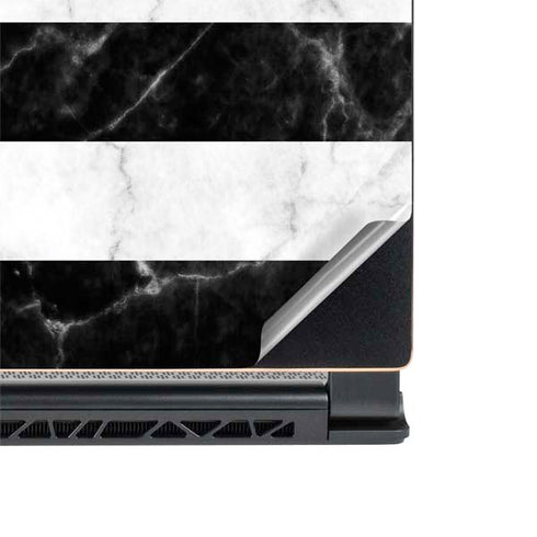 Black and White Striped Marble MSI GS65 Stealth Laptop Skin
