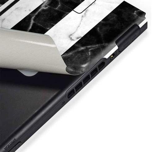 Black and White Striped Marble Nintendo Switch Bundle Skin