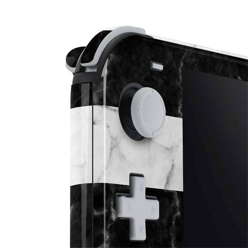 Black and White Striped Marble Nintendo Switch Lite Skin