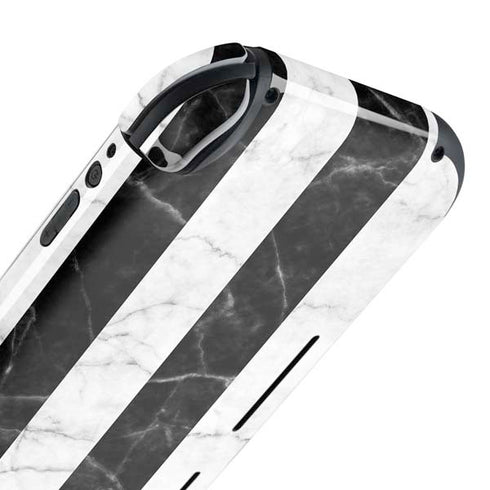 Black and White Striped Marble Nintendo Switch Lite Skin