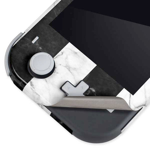 Black and White Striped Marble Nintendo Switch Lite Skin