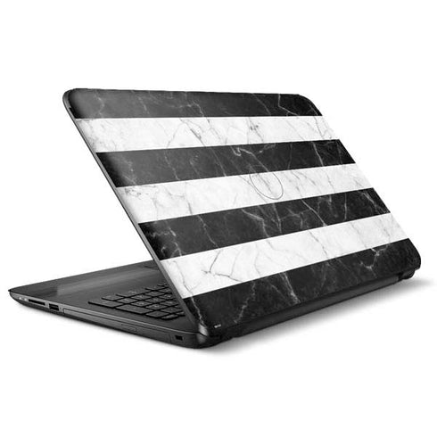 Black and White Striped Marble HP Notebook Skin