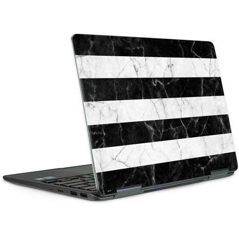 Black and White Striped Marble Notebook 9 Pro 13in (2017) Skin