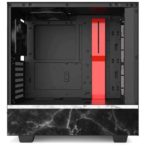 Black and White Striped Marble NZXT H510 Compact ATX Mid-Tower Case Skin