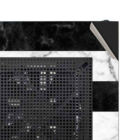 Black and White Striped Marble NZXT H510 Compact ATX Mid-Tower Case Skin
