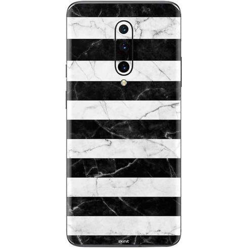 Black and White Striped Marble OnePlus 7 Pro Skin