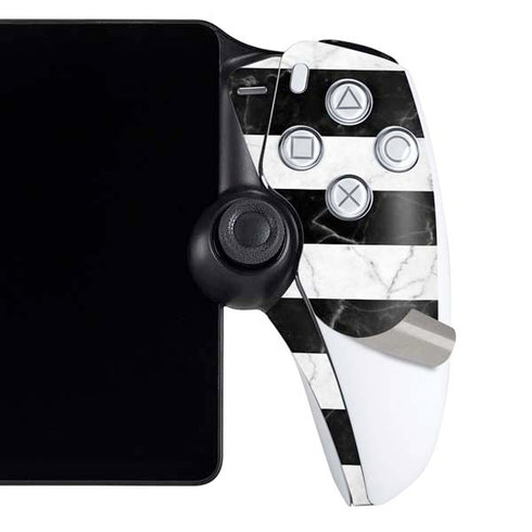 Black and White Striped Marble PlayStation Portal Remote Player Skin