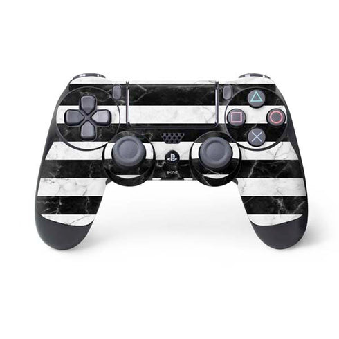 Black and White Striped Marble PS4 Controller Skin