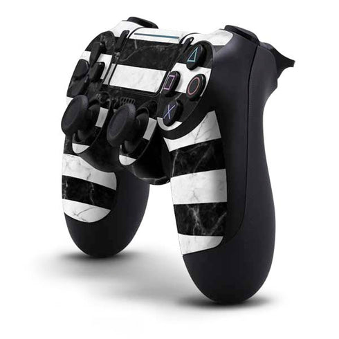 Black and White Striped Marble PS4 Pro/Slim Controller Skin