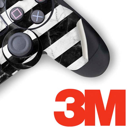 Black and White Striped Marble PS4 Pro/Slim Controller Skin
