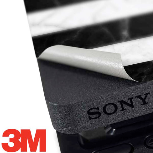 Black and White Striped Marble PS4 Slim Bundle Skin