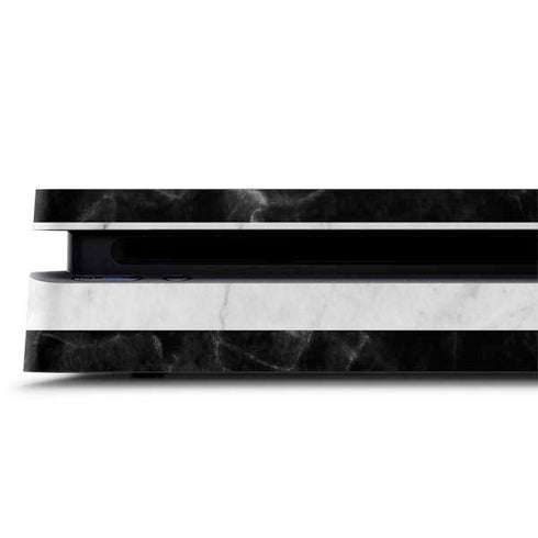 Black and White Striped Marble PS4 Slim Skin
