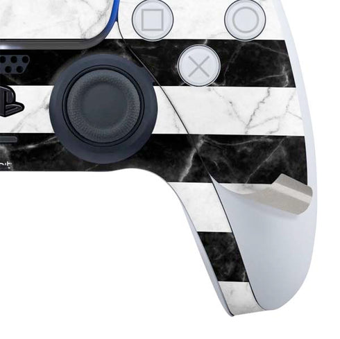 Black and White Striped Marble PS5 Bundle Skin