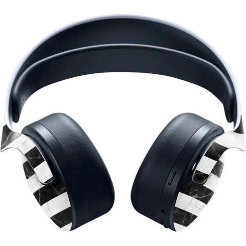 Black and White Striped Marble PULSE 3D Wireless Headset for PS5 Skin