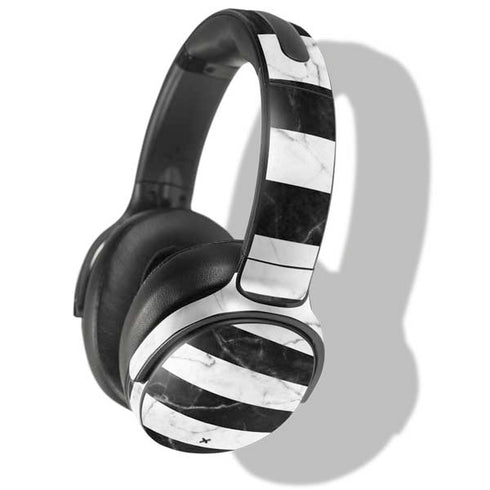 Black and White Striped Marble Skullcandy Venue Skin