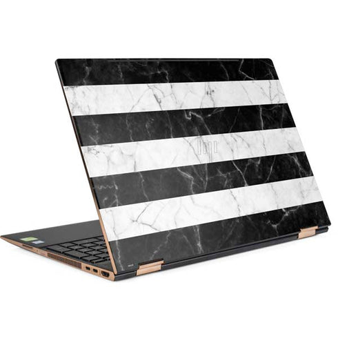 Black and White Striped Marble HP Spectre Skin