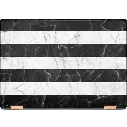 Black and White Striped Marble HP Spectre Skin