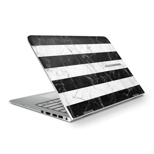 Black and White Striped Marble HP Spectre Skin