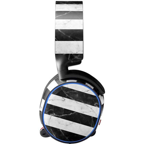 Black and White Striped Marble SteelSeries Arctis 5 Skin