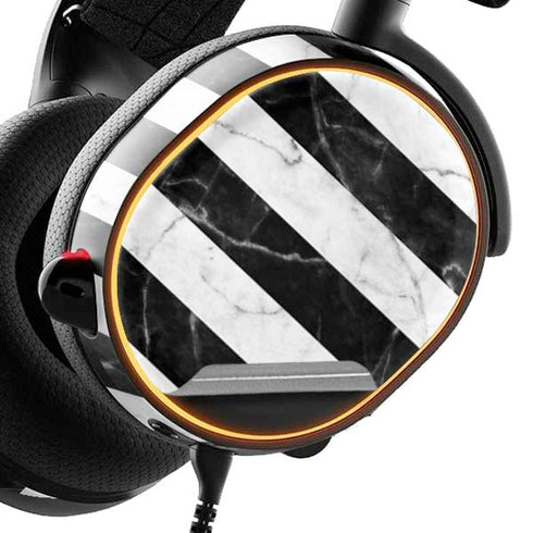 Black and White Striped Marble SteelSeries Arctis 5 Skin