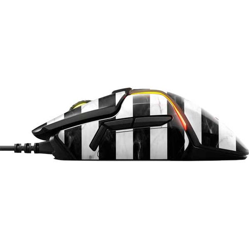 Black and White Striped Marble SteelSeries Rival 600 Gaming Mouse Skin