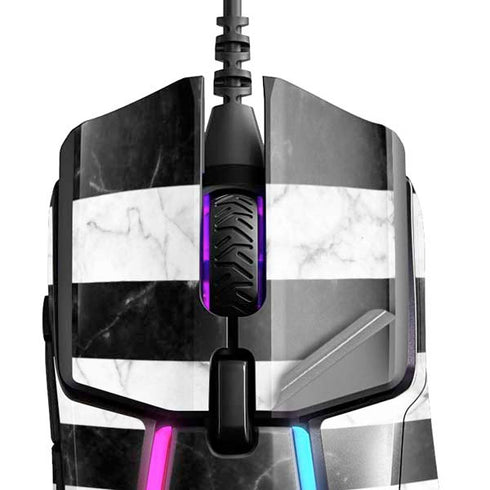 Black and White Striped Marble SteelSeries Rival 600 Gaming Mouse Skin