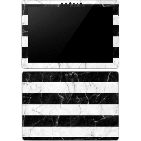 Black and White Striped Marble Surface Go Skin